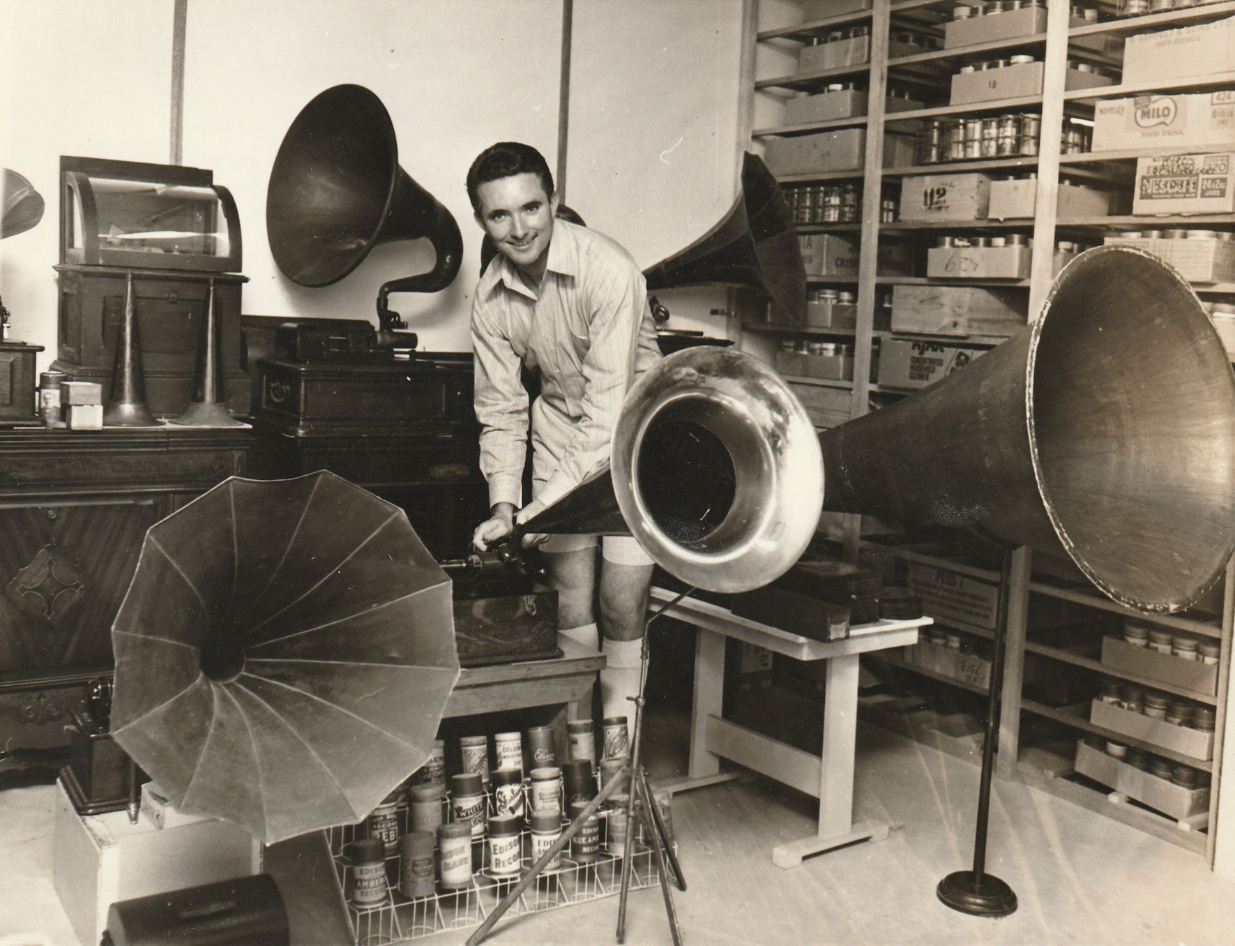 Peter Burgis and gramophone collection 1970s